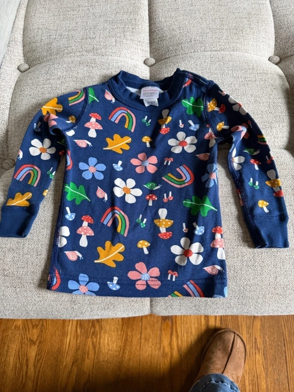 Hanna Andersson 2T Pajama separates Navy Floral Rainbow Ghost Print Bundle